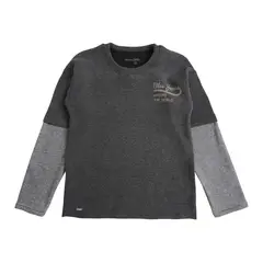 EXCEPTION - Polera Manga Larga Interior Frisado Niño