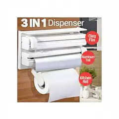 MOVI - Dispensador Triple de Pared para Papel Toalla Nova, Alusa Foil y Film Plástico