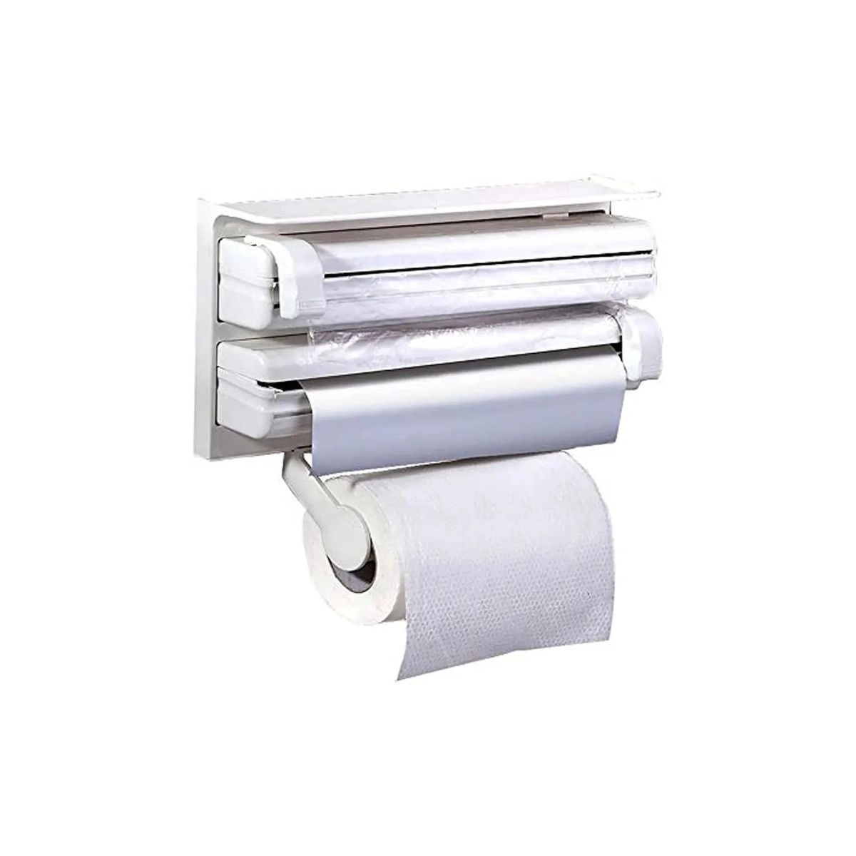 MOVI - Dispensador Triple de Pared para Papel Toalla Nova, Alusa Foil y Film Plástico