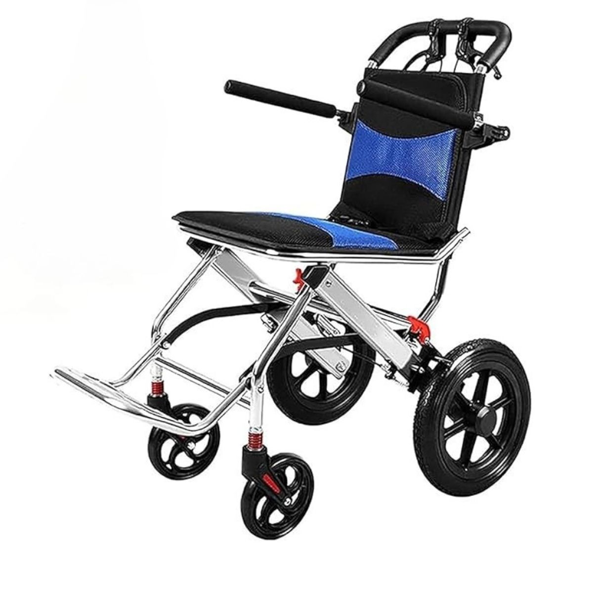 GENERICO - Silla de Ruedas Geriátrica para Tramos Cortos color Azul
