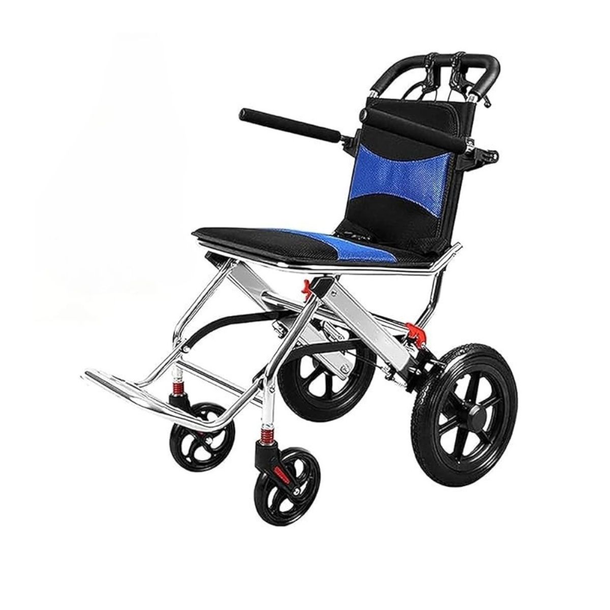 GENERICO - Silla de Ruedas Geriátrica para Tramos Cortos color Azul