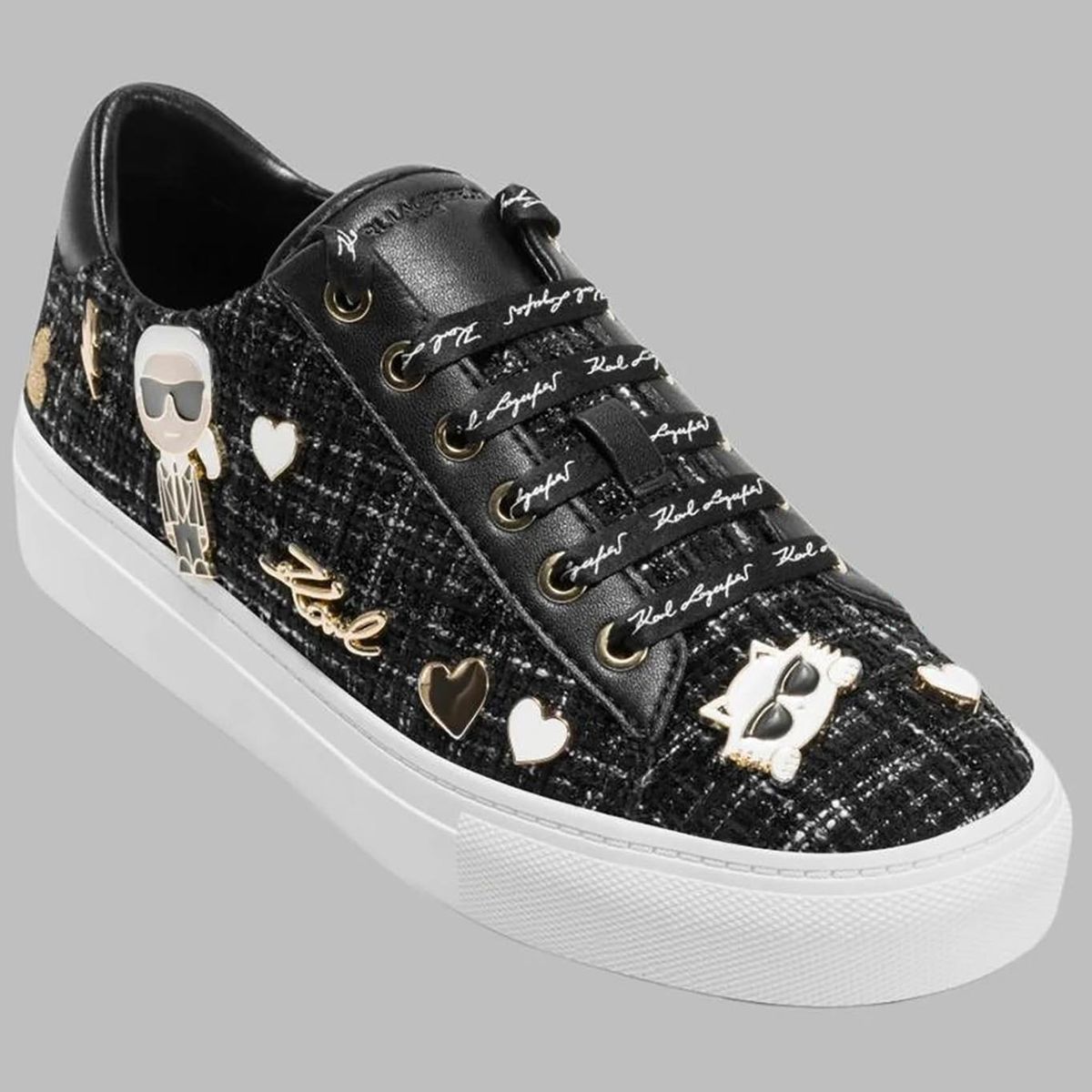 KARL LAGERFELD - Zapatillas con estampado y pines distintivos de Karl & Choupette