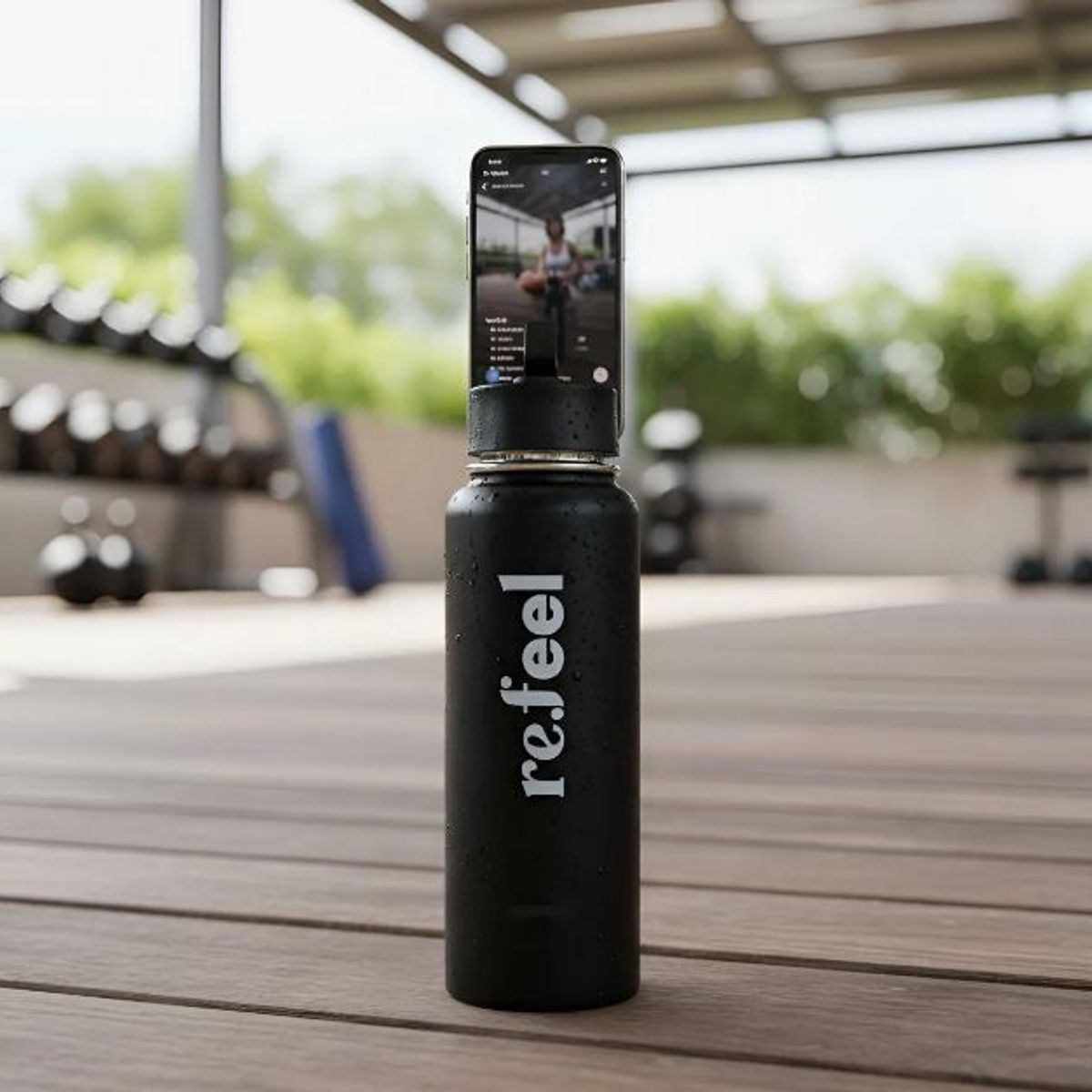 GENERICO - Botella Térmica Magsafe Negra - Tripode Refeel 1200ml - Gym