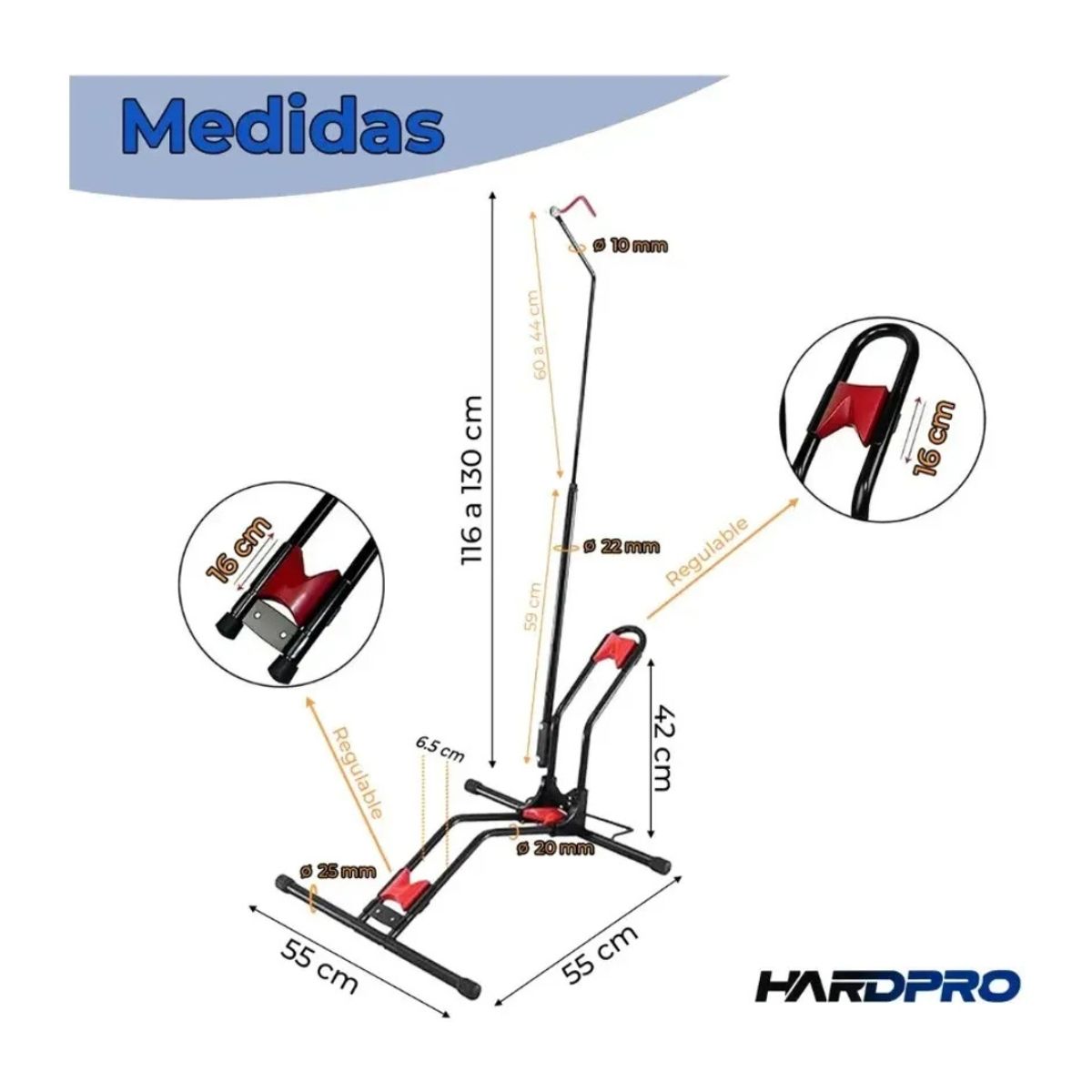 HOMEBRANDT - Soporte Pedestal Bicicletas Atril Colgador Vertical De Metal