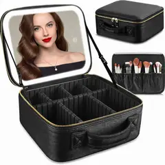 MOVI - Cosmetiquero Organizador de Maquillaje con Espejo LED