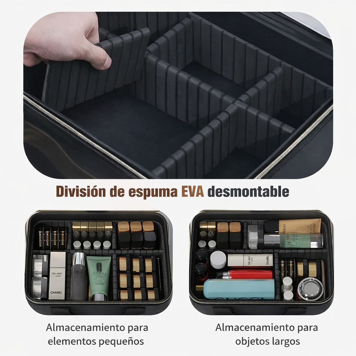 MOVI - Cosmetiquero Organizador de Maquillaje con Espejo LED