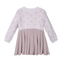 PILLIN - Vestido Tejido  Blanco Niña PVD918-26CRU