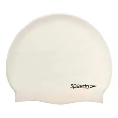 SPEEDO - Gorro Natación Plain Flat Silicon Blanco