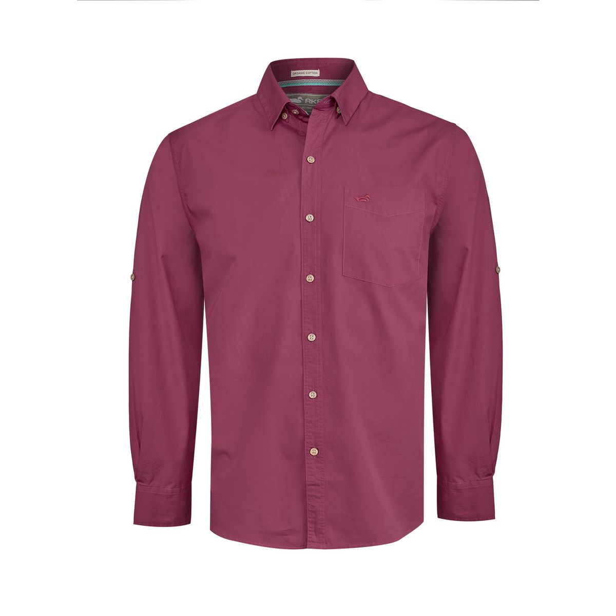ROCKFORD - Camisa Algodón Orgánico Hombre Galiton Burdeo ROCKFORD