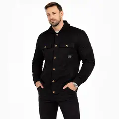 GANGSTER - Chaqueta Overshirt Calm Negro