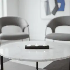 GENERICO - Portavelas Minimalista de Madera 3 Espacios + 6 Velas de Regalo