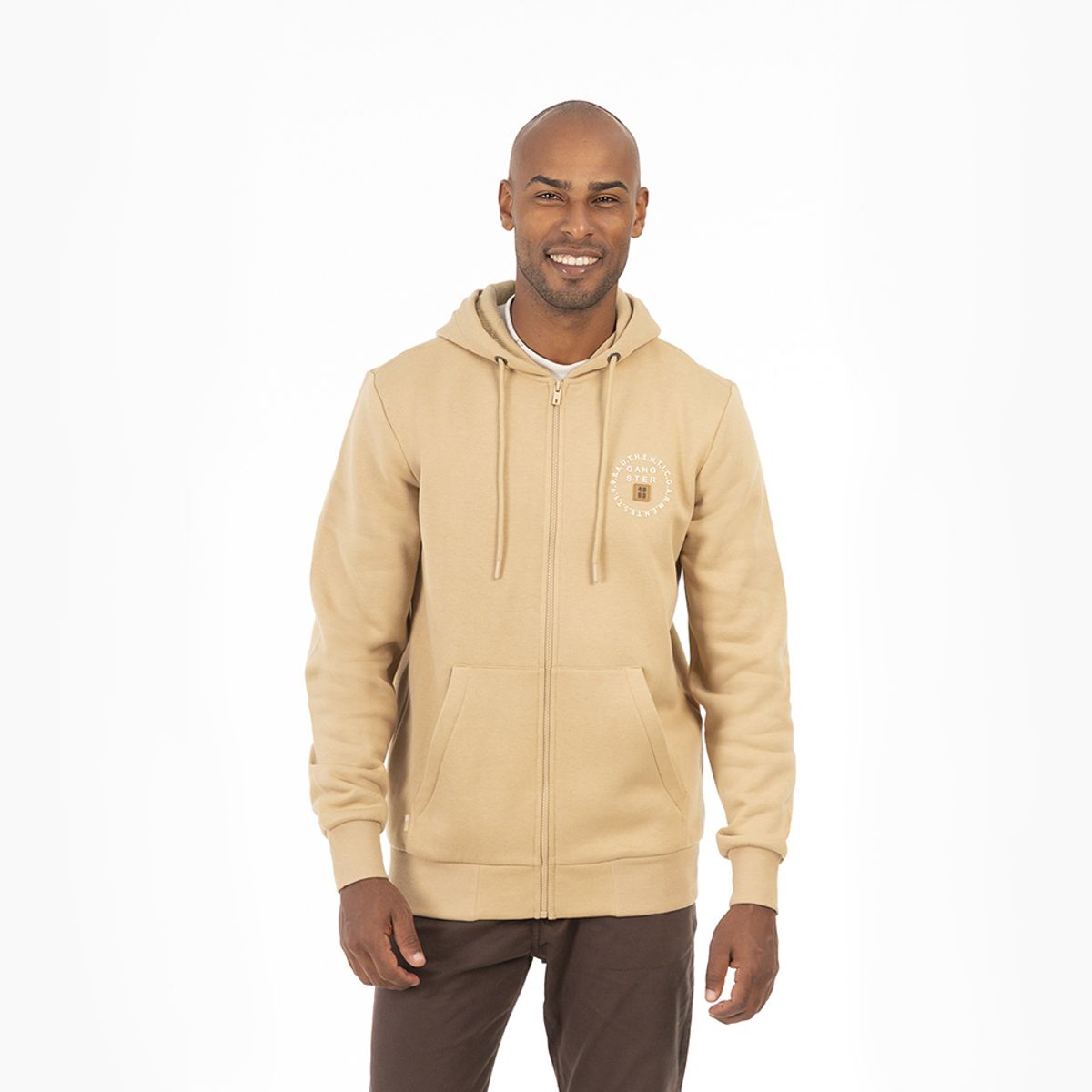 GANGSTER - Poleron Fullzipper Keep Beige
