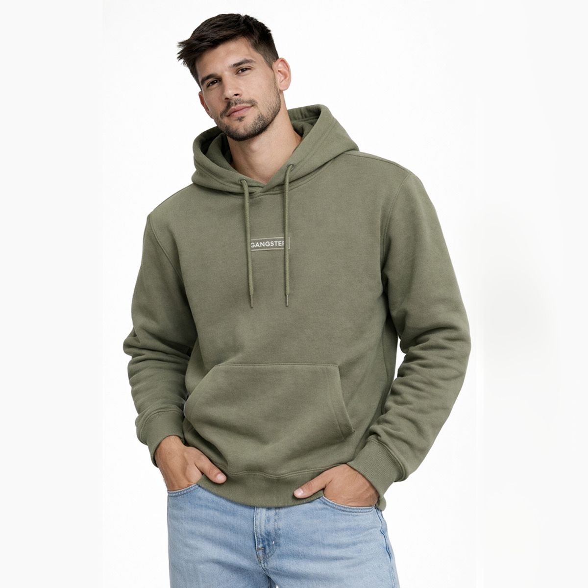 GANGSTER - Poleron Hoodie Route Verde