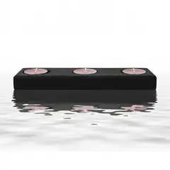 GENERICO - Portavelas Minimalista de Madera 3 Espacios + 6 Velas de Regalo