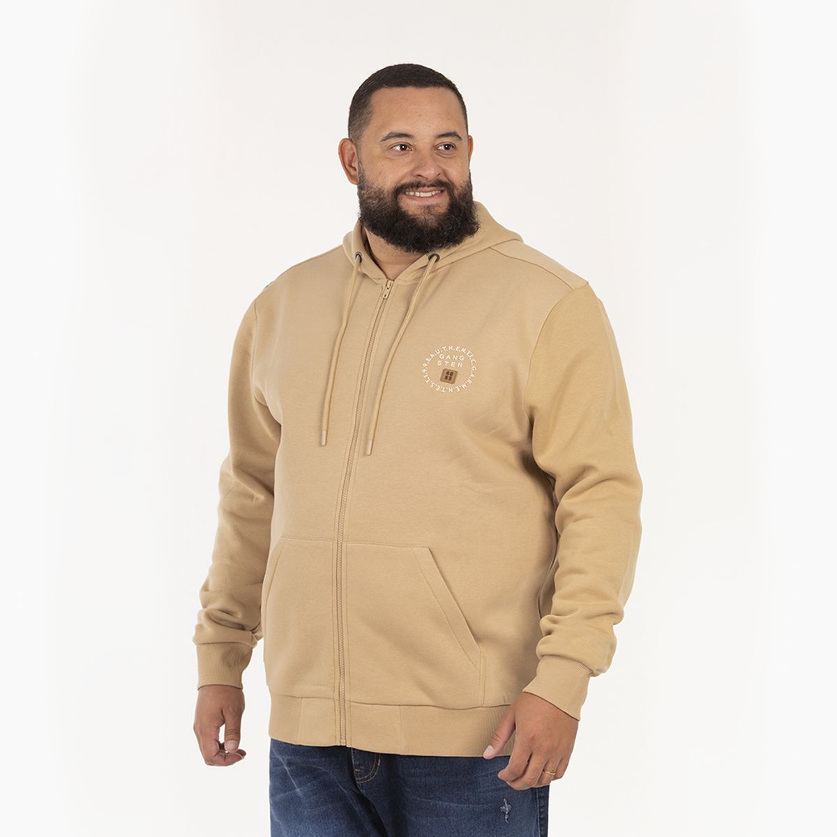 GANGSTER - Plus Poleron Fullzipper Keep Beige