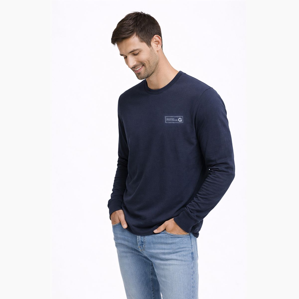 GANGSTER - Polera ML Field Azul Marino
