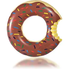 MOVI - Flotador Gigante Inflable Diseño Donut Café 120 cm