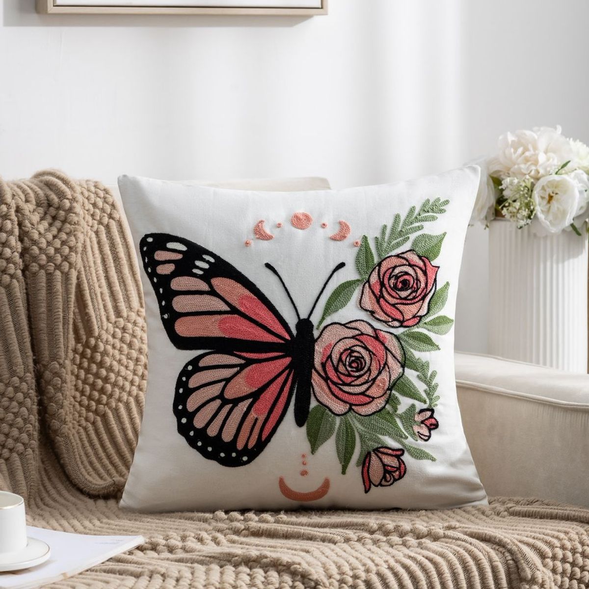 GENERICO - Pack 2 fundas de cojin bordados