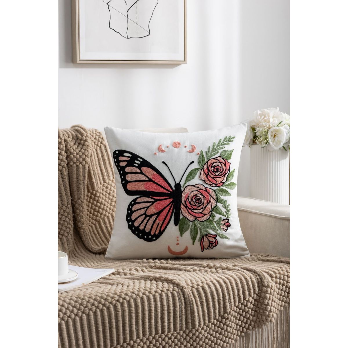 GENERICO - Pack 2 fundas de cojin bordados