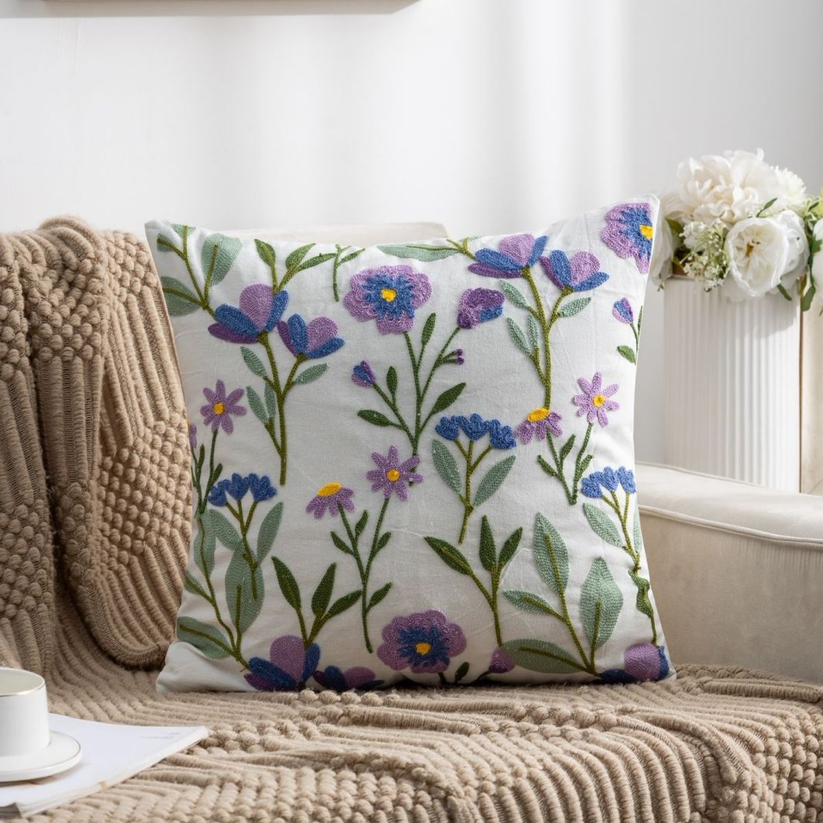 GENERICO - Pack 2 fundas de cojin bordados