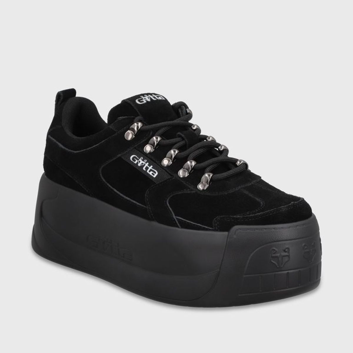 GOTTA - Zapatilla Cuero Plataforma Negra Mujer C732B
