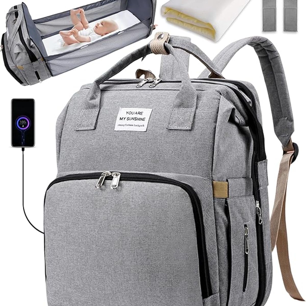 MOVI - MOCHILA PAÑALERA Y MUDADORA DE BEBE 3 en 1
