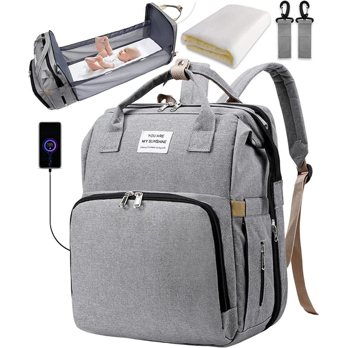 MOVI - MOCHILA PAÑALERA Y MUDADORA DE BEBE 3 en 1