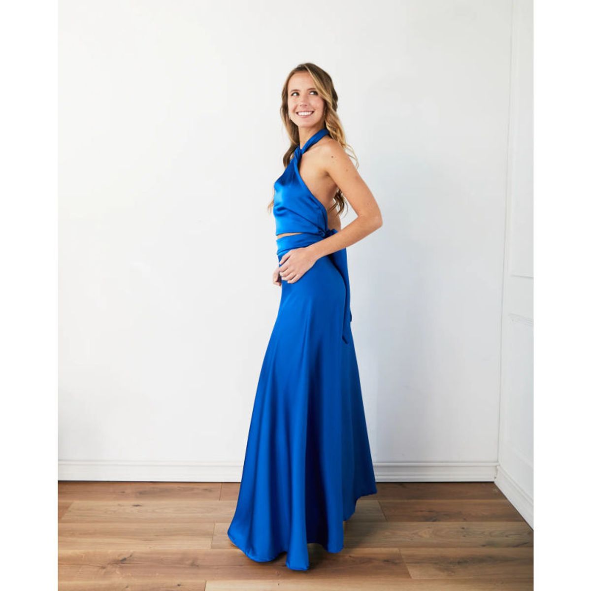 MI PLACARD - Conjunto Lucia Seda Azul Royal