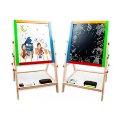 GENERICO - Pizarra Atril Para Niño Magnetica Doble tizaplumón Madera