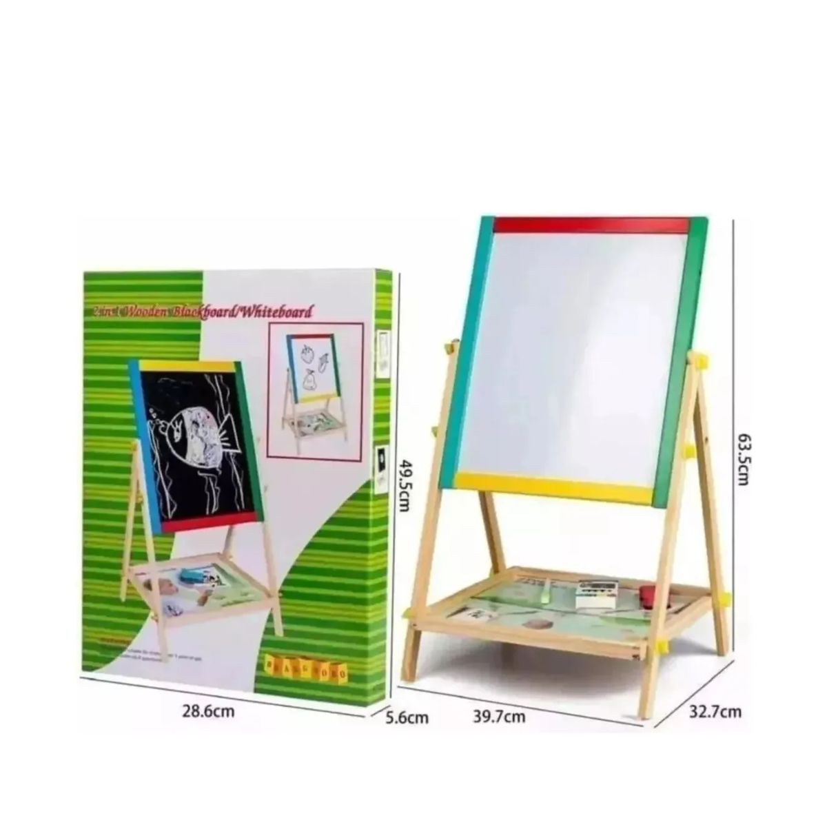 GENERICO - Pizarra Atril Para Niño Magnetica Doble tizaplumón Madera