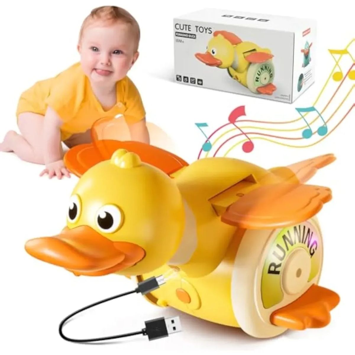 GENERICO - Juguete Musical Interactivo Pato para Bebé con Luces y Sonido