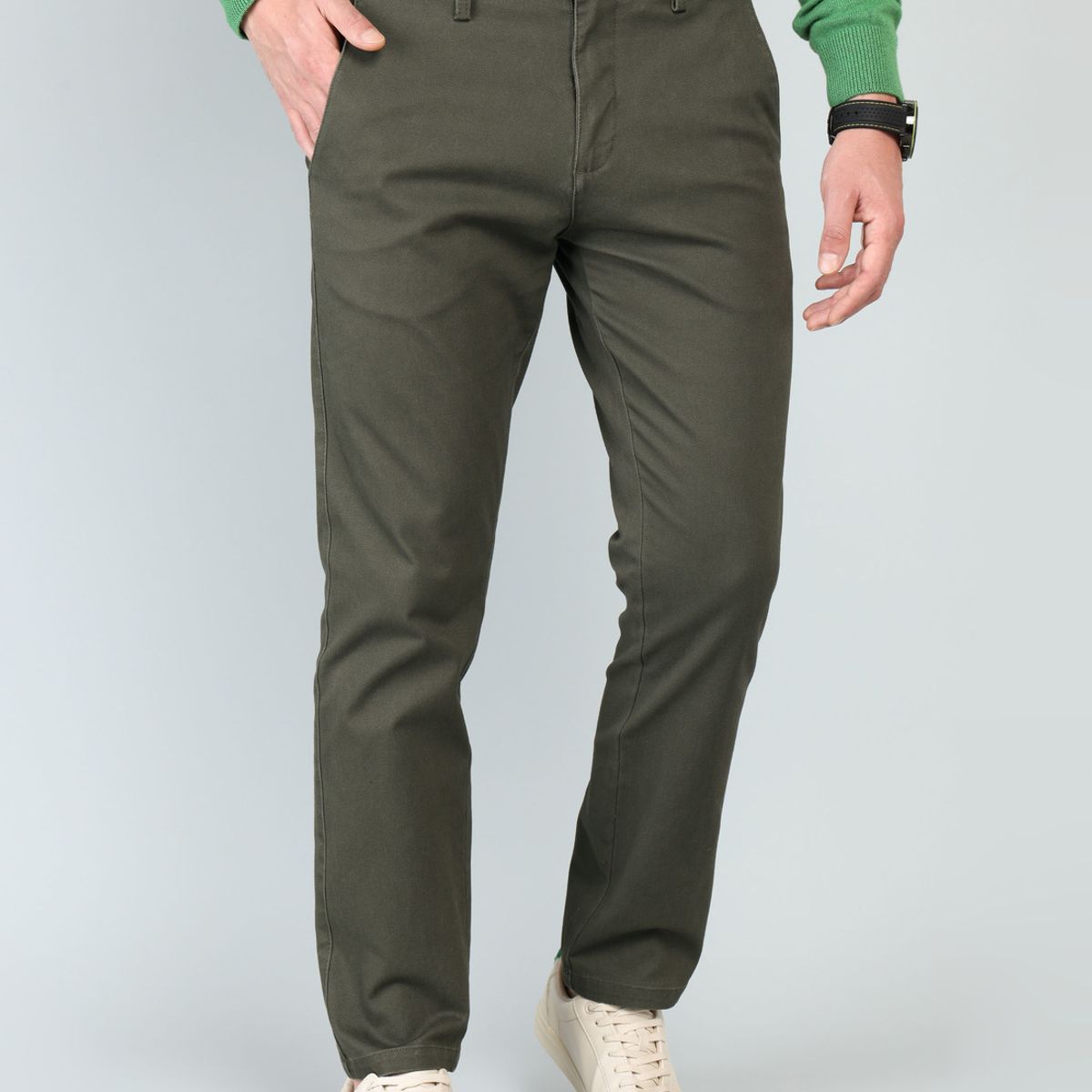 ARROW - Pantalón Liso Spandex Regular Fit Oliva Arrow ARROW