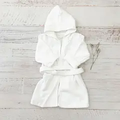 WAWA BABY DESIGN - Bata de Baño Blanca Algodón Pima Bebé