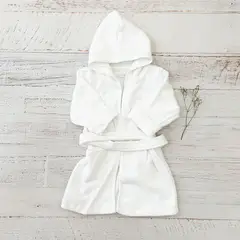 WAWA BABY DESIGN - Bata de Baño Blanca Algodón Pima Bebé