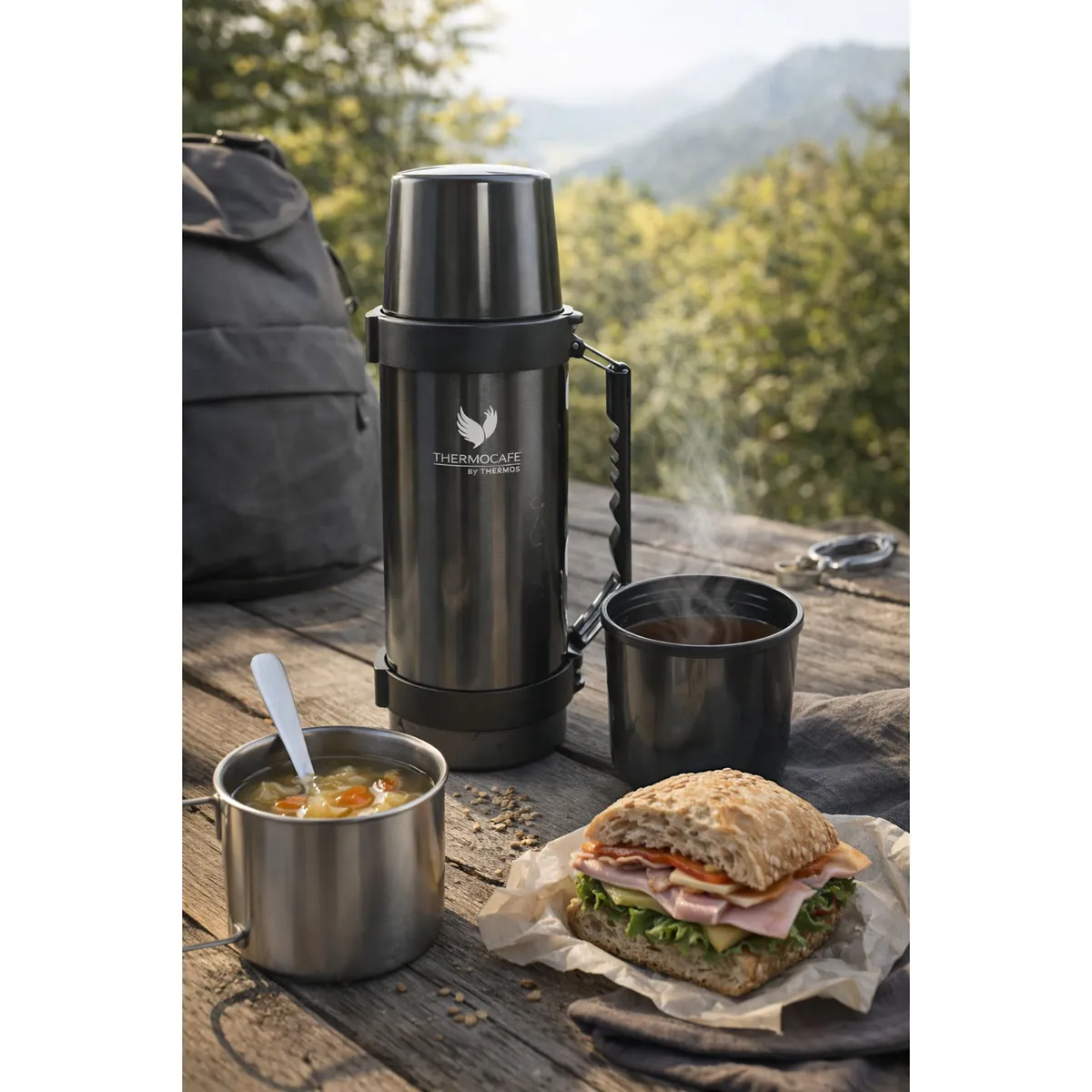 THERMOS - Termo Thermos Acero Inoxidable 1 Litro Con Tapa Taza