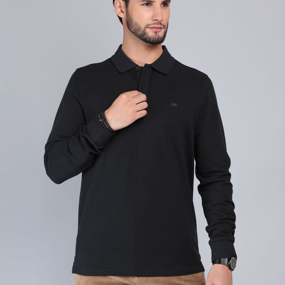 ARROW - Polera Pique Stone Wash Regular Fit Negro Arrow ARROW