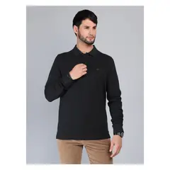ARROW - Polera Pique Stone Wash Regular Fit Negro