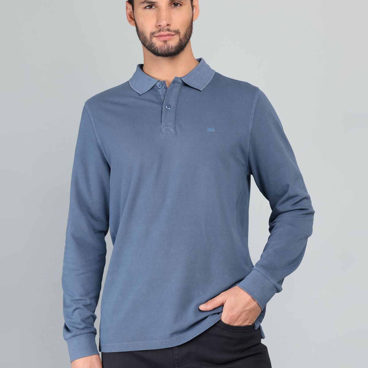 ARROW - Polera Pique Stone Wash Regular Fit Azul Arrow ARROW