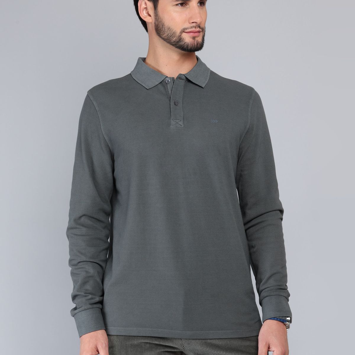 ARROW - Polera Pique Stone Wash Regular Fit Gris Oscuro Arrow ARROW