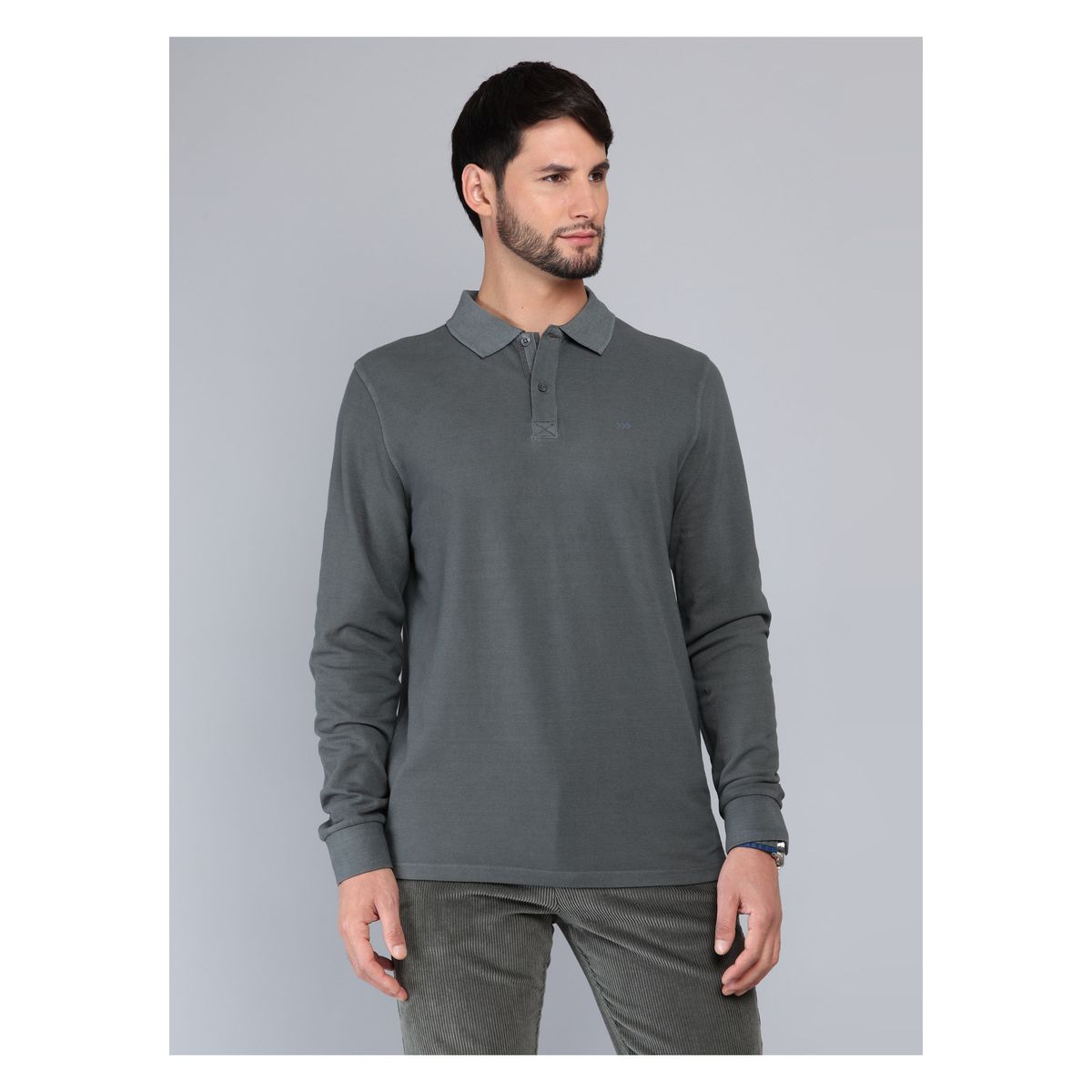 ARROW - Polera Pique Stone Wash Regular Fit Gris Oscuro Arrow ARROW