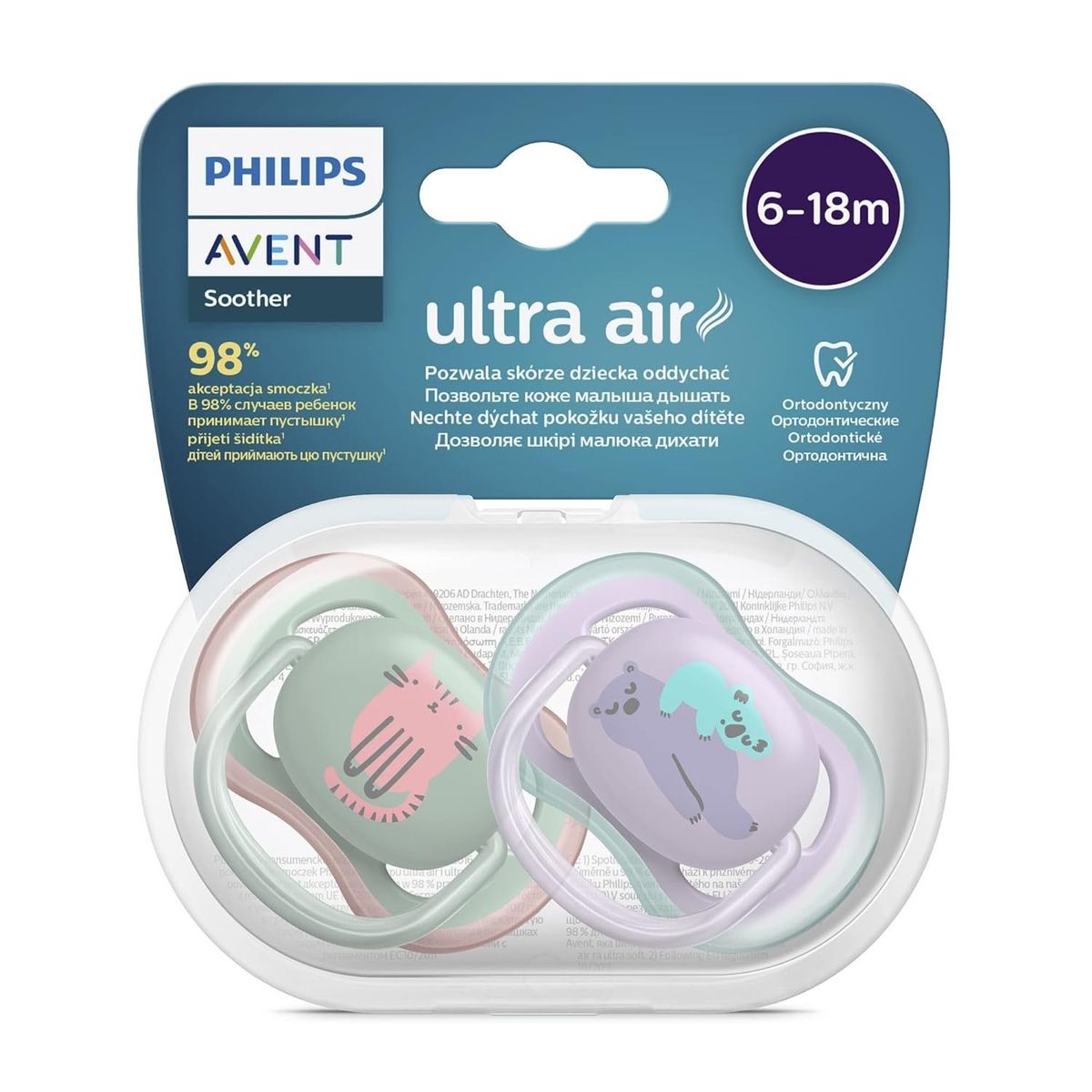 MALCREADA0018750 - Chupetes Avent Ultra Air 6-18 meses Pack 2