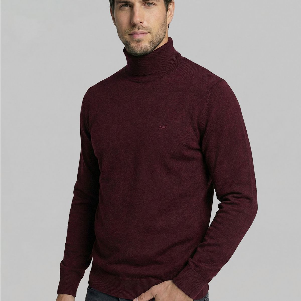 FEROUCH - Sweater Turtle Neck Plum Melange Ferouch