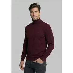 FEROUCH - Sweater Turtle Neck Plum Melange