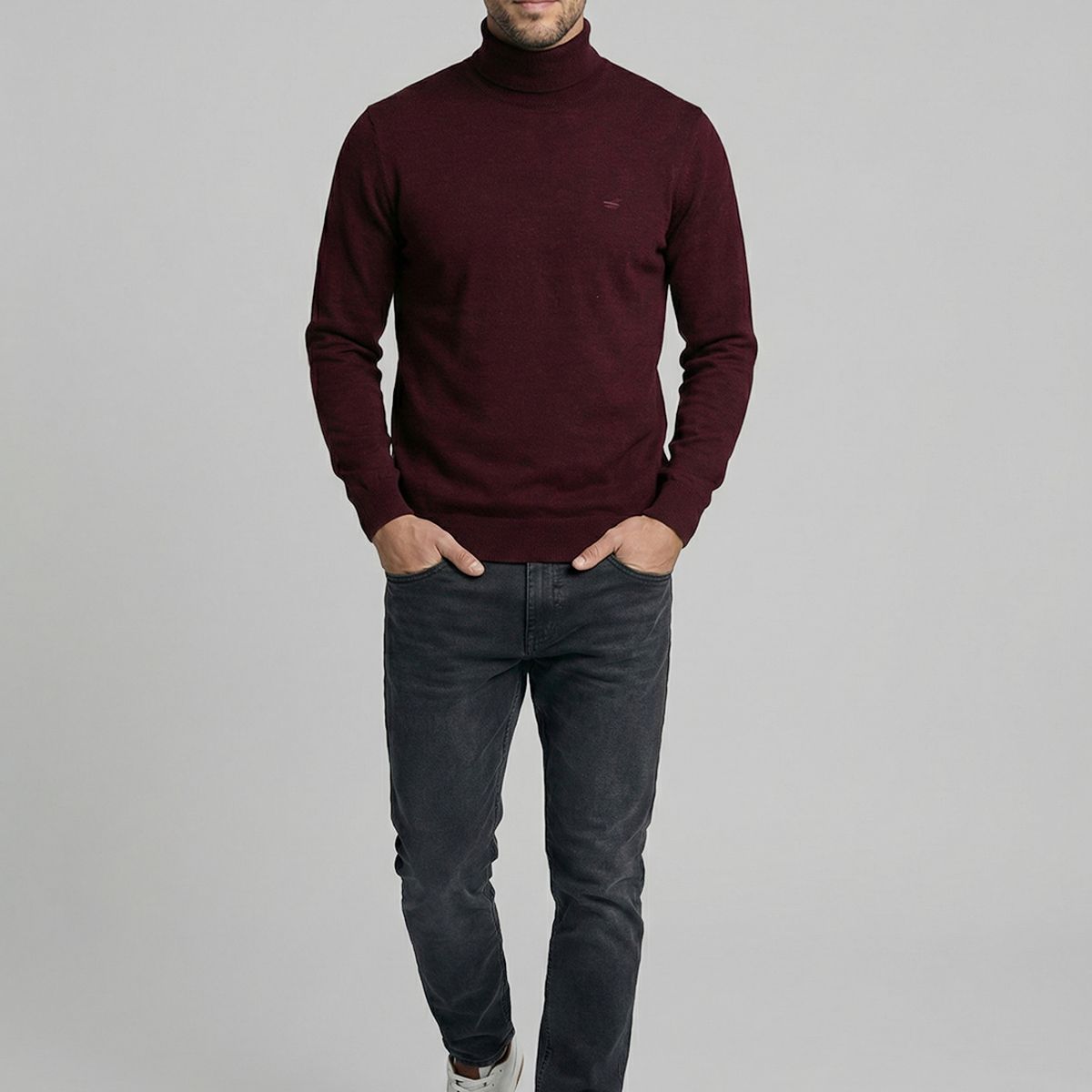 FEROUCH - Sweater Turtle Neck Plum Melange Ferouch
