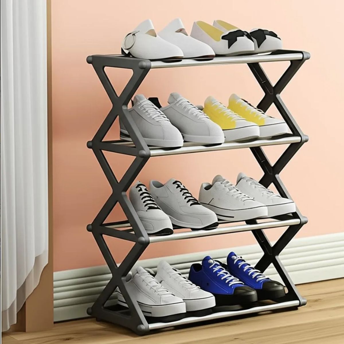 IRM - Zapatero Estante Organizador Multifuncional 4 Rack Forma X