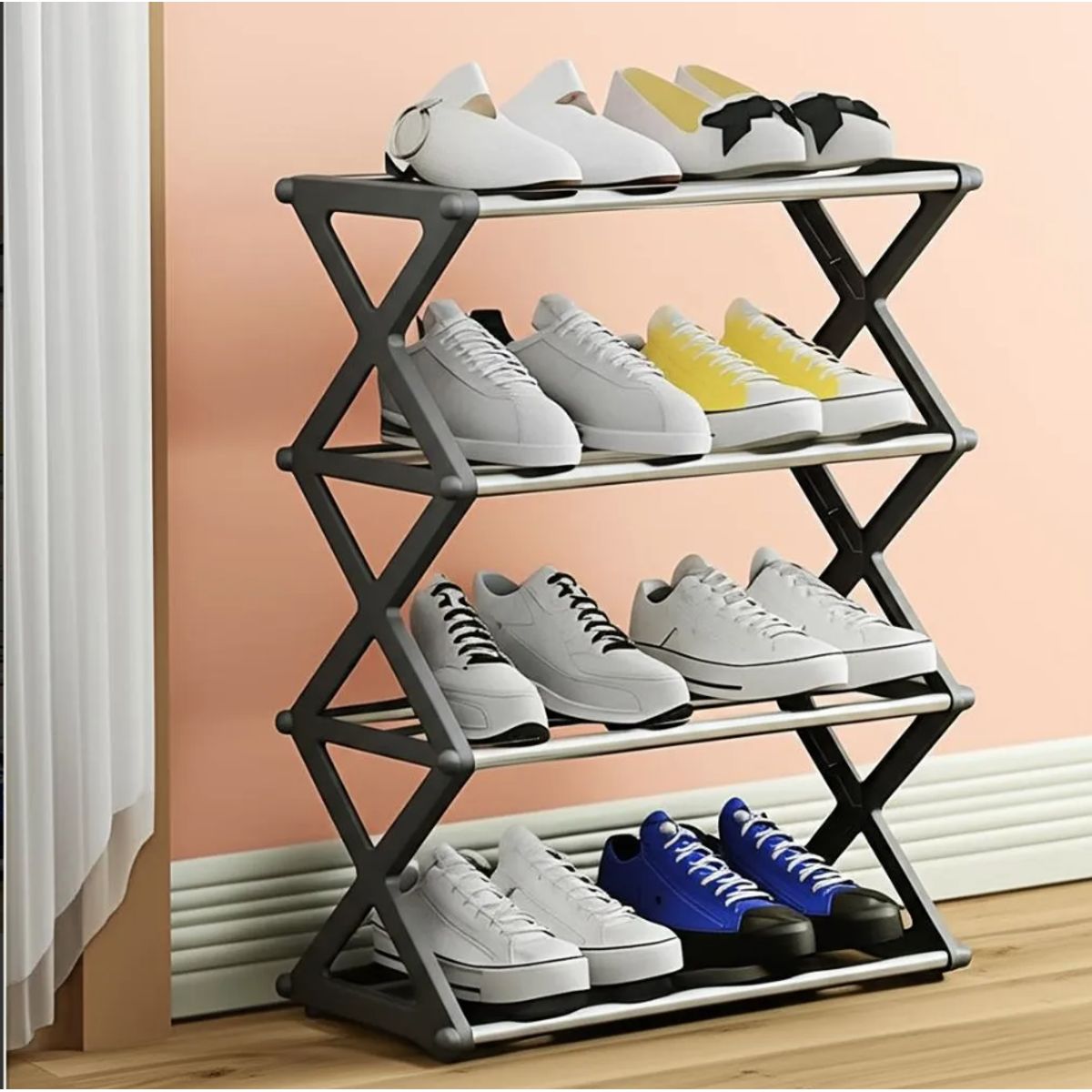 IRM - Zapatero Estante Organizador Multifuncional 4 Rack Forma X