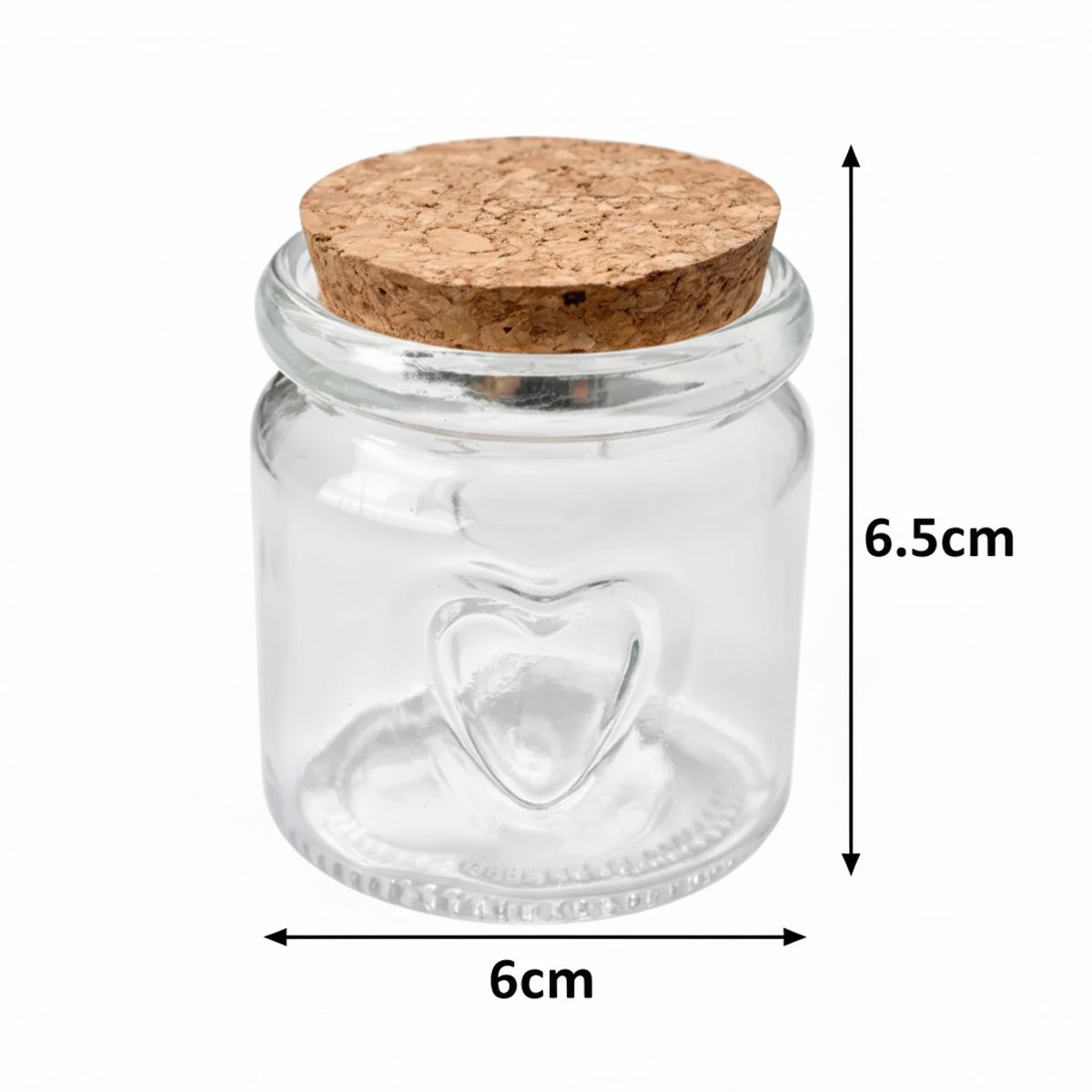 GENERICO - Pack 24 Frascos de Vidrio con Corazón y Tapa de Corcho 100ml