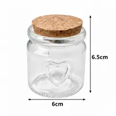 GENERICO - Pack 24 Frascos de Vidrio con Corazón y Tapa de Corcho 100ml