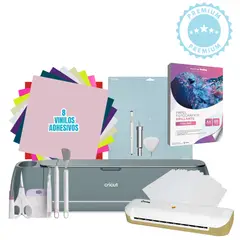CRICUT - Maker 4 KIT EMPRENDE + LAMINADORA HOBY DORADA A4 K259