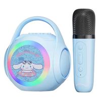 KUROMI 3 IN 1 LED charging BT karaoke speaker y 1 microphones-Morado Azul